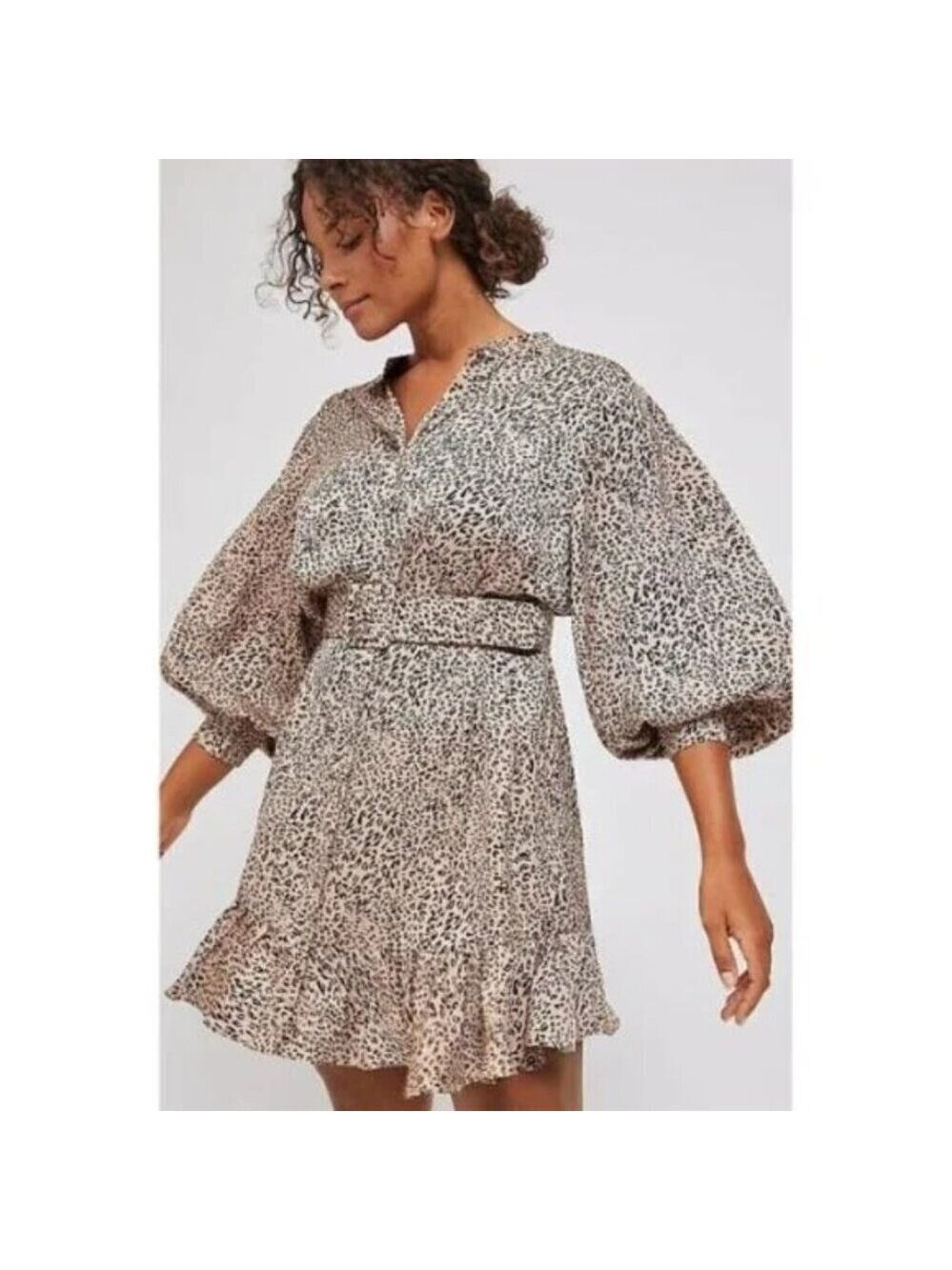 Anthropologie x Mare Mare Laurie Cheetah Print Mini Dress XS